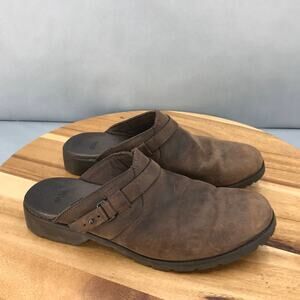 Teva Brown Leather Mules